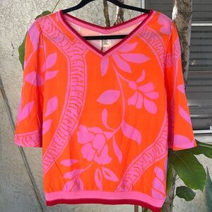 Aldo Martins Orange and Pink Floral Blouse